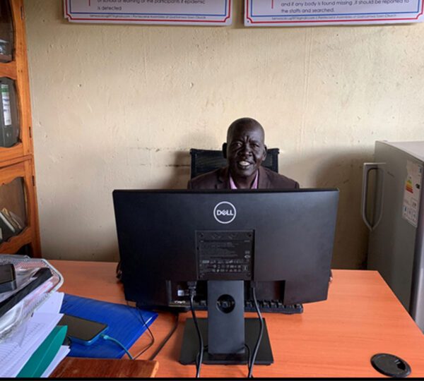 Overseer of Lamwo CYDC, Rev. Mathew Okwir at his office.